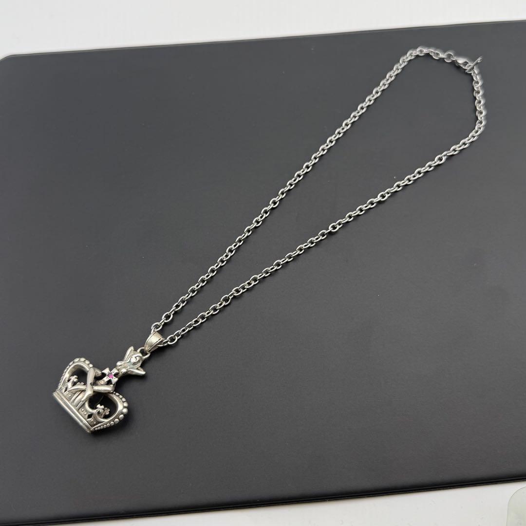 廃盤品✨ジャスティンデイビス ネックレス ルビー クラウン クレイジーガール