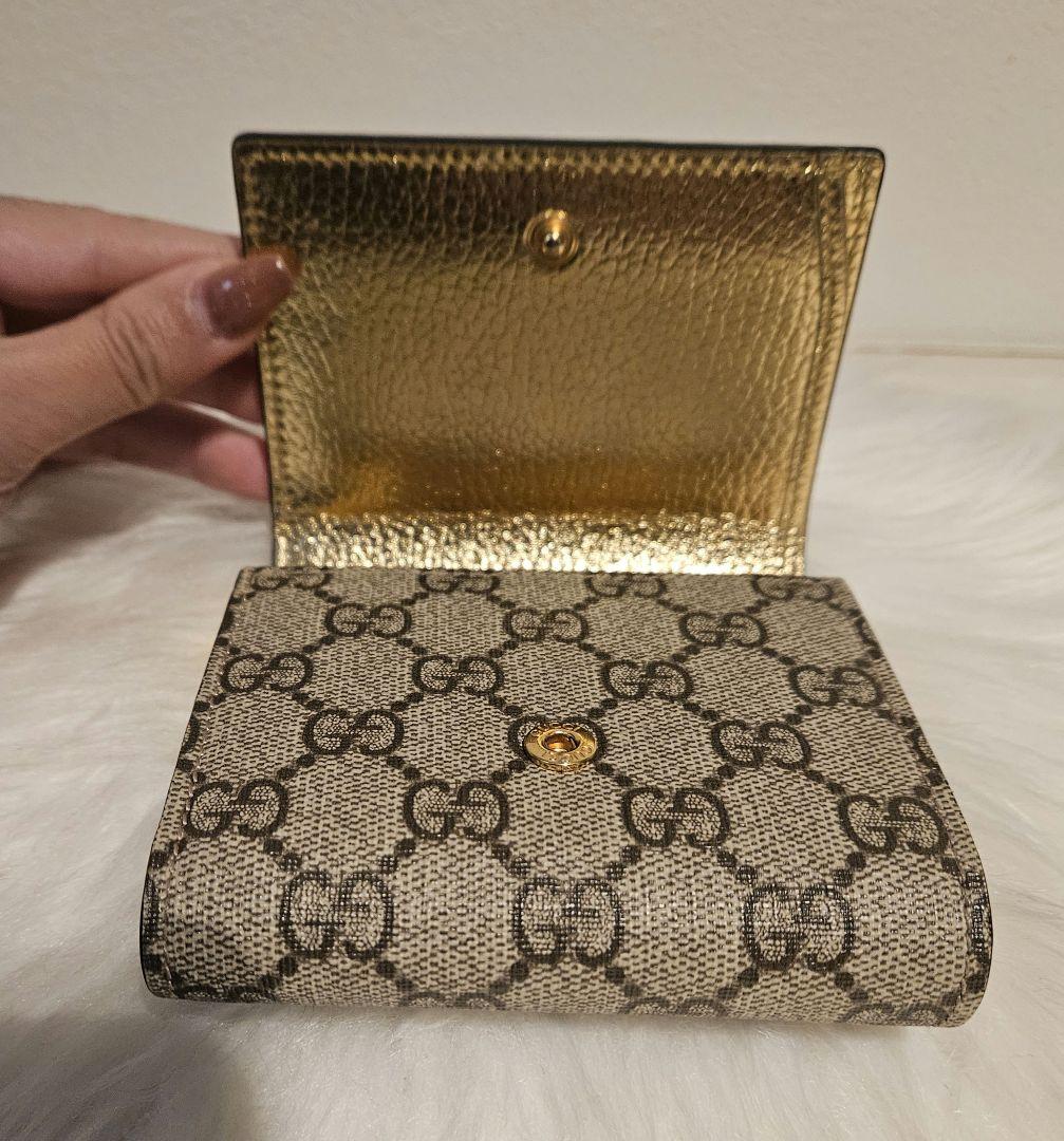 GUCCI 　グッチ財布　ダブルG メタリック　ゴールド