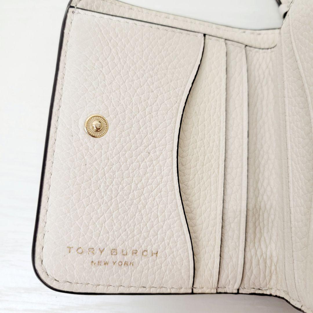 TORY BURCH トリーバーチ ホワイトレザー 二つ折り財布 146463