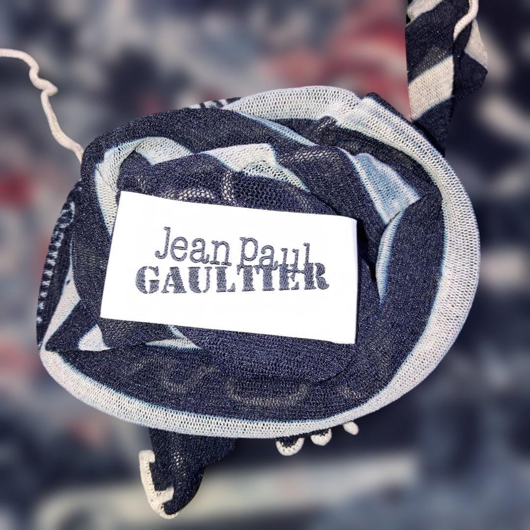 美品　Jean Paul Gaultier ネイビー プリント タートルネック