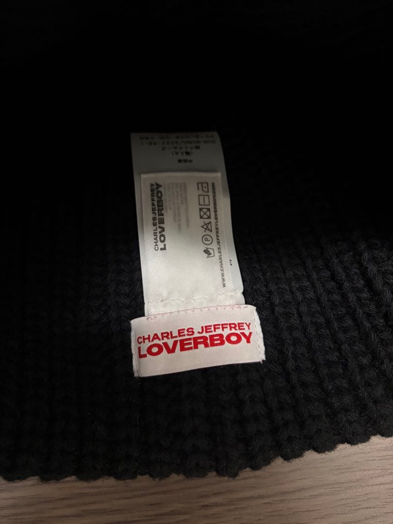 【美品】CHARLES JEFFREY LOVERBOYニット帽　ブラック