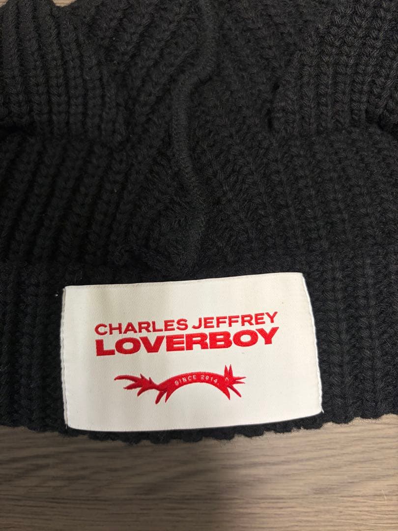 【美品】CHARLES JEFFREY LOVERBOYニット帽　ブラック