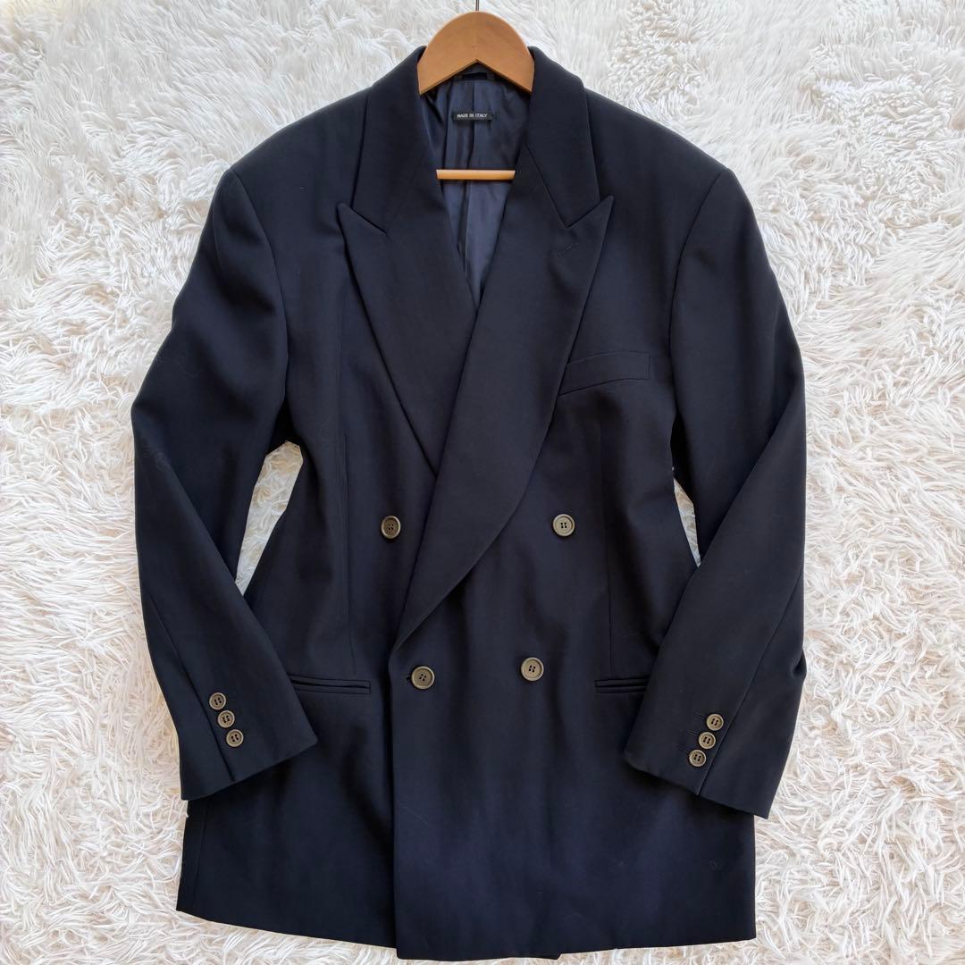 ✨GIORGIO ARMANI✨最高級スーツ 濃紺 XL 黒タグ　ダブルブレスト
