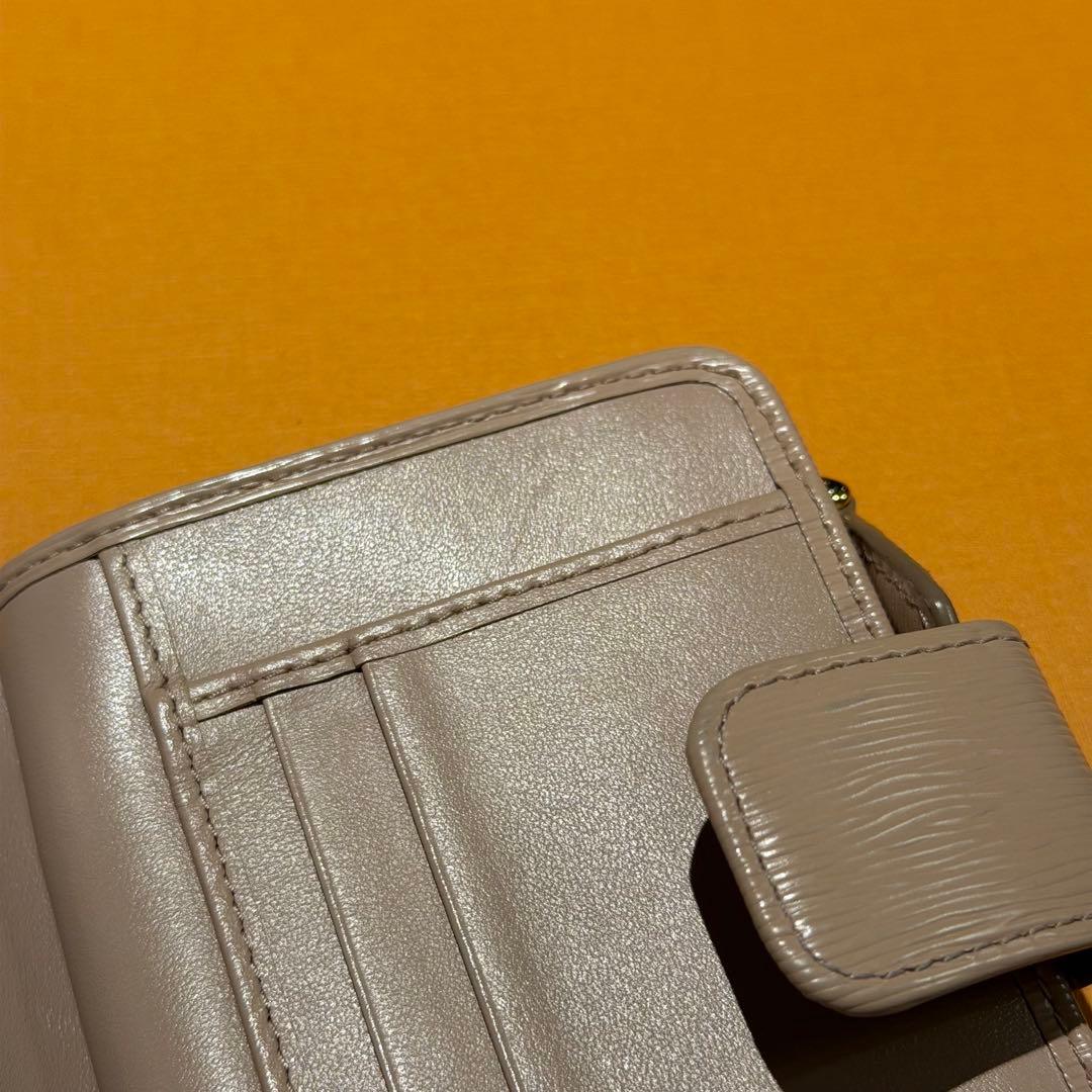 【正規品】PRADA プラダ 2つ折り 財布 ウォレット ピンクベージュ レザー