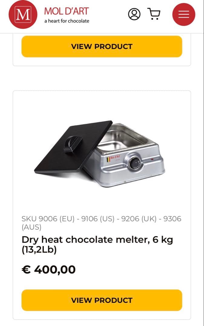 Mol d'Art テンパリング 保温器　溶解器