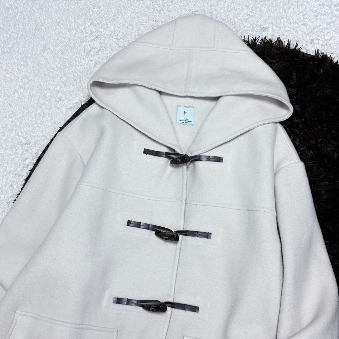 組曲 大きいサイズ カシミヤ ウール ダッフル リバーコート 上品 オフィス