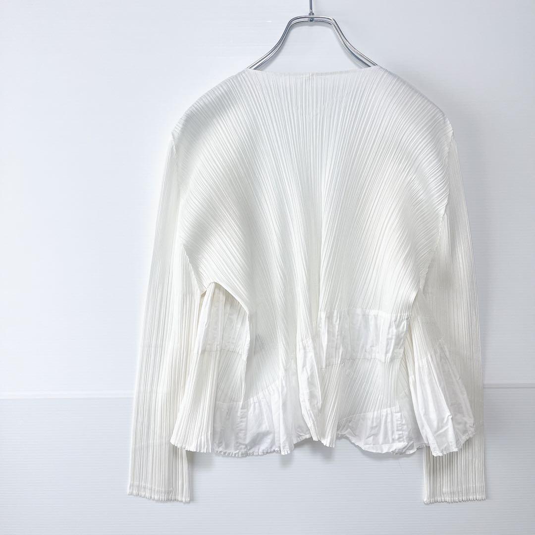 美品 PLEATS PLEASE プリーツプリーズ フリル　カーディガン