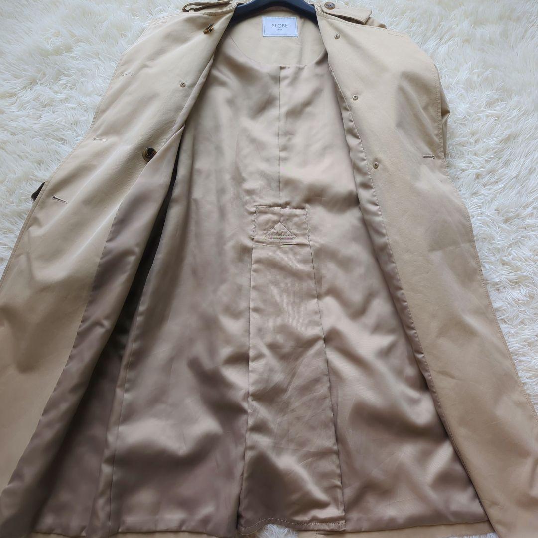 美品✨️スローブイエナ ノーカラー トレンチコート ベルト付 40　L