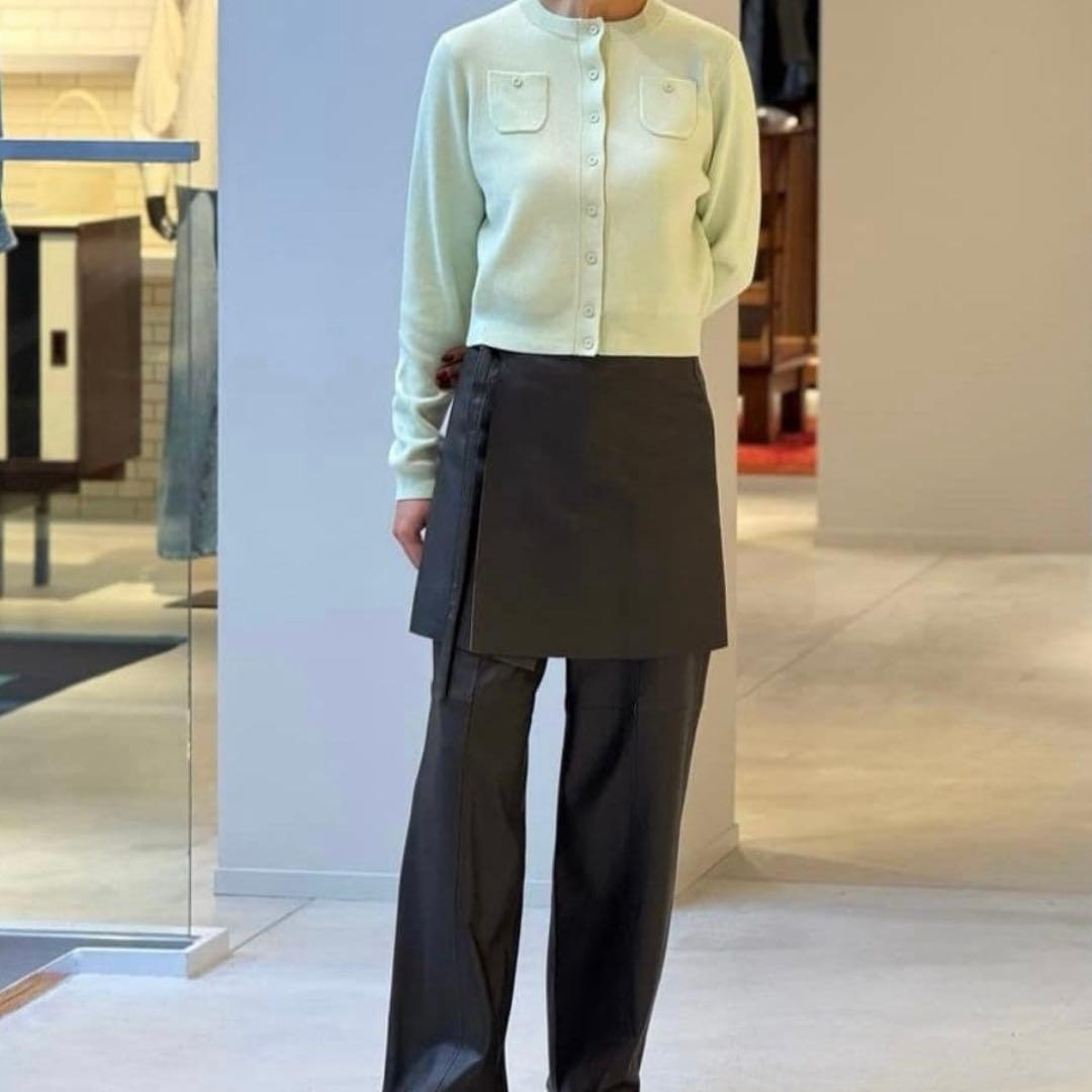 未使用品CABaN コットンカシミヤ クルーネックカーディガン S