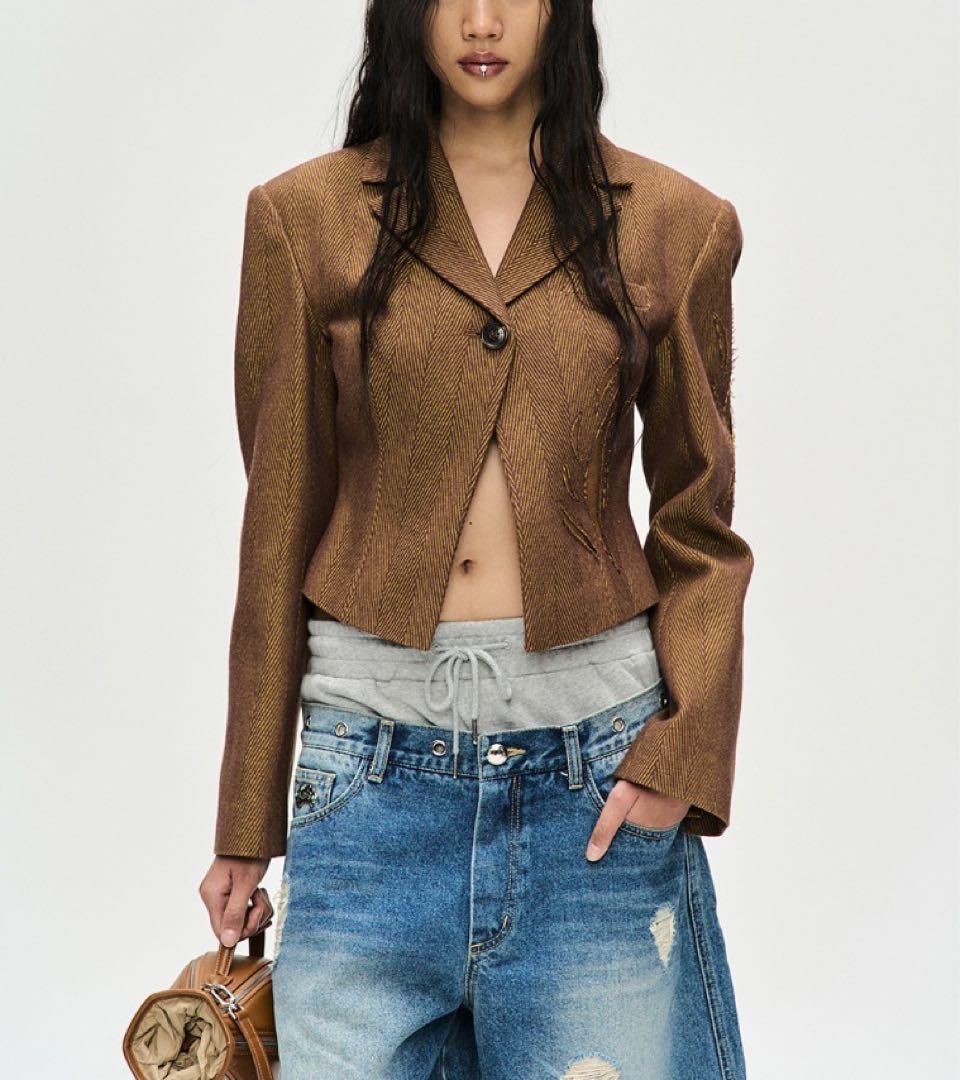 アンダースンベル HANNAH LASER-CUT CROPPED JACKET