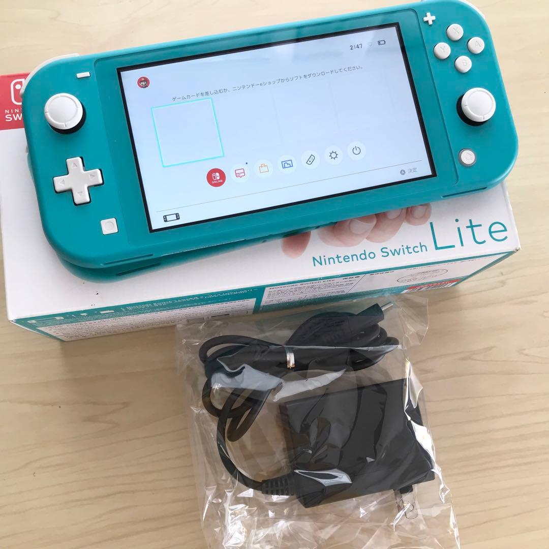 Nintendo Switch Lite ターコイズ 本体 純正充電ケーブル