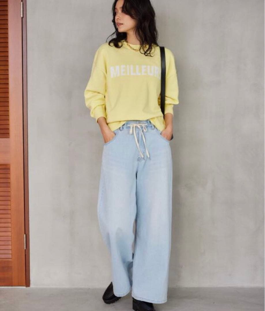 美品♪ドロストワイドカットデニム ♪ペールブルー♪『VERY』YouTube紹介
