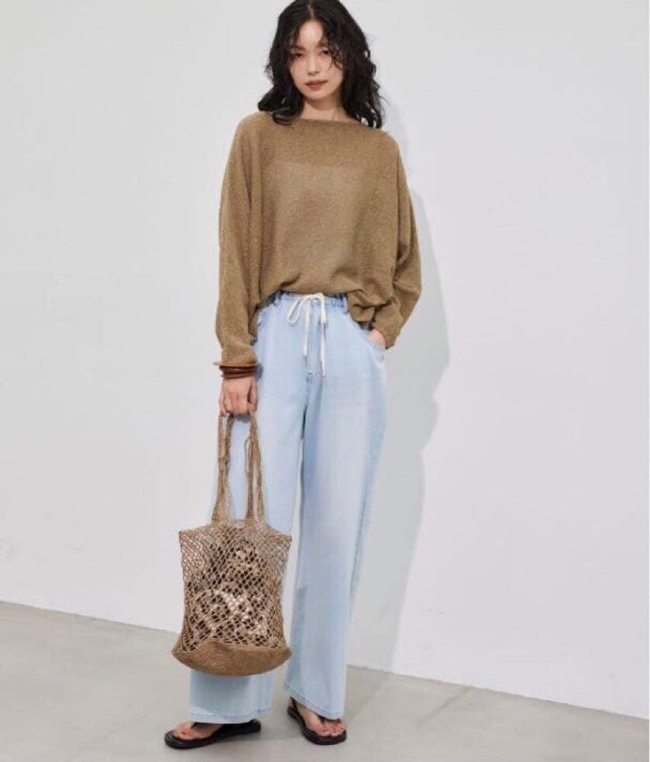 美品♪ドロストワイドカットデニム ♪ペールブルー♪『VERY』YouTube紹介