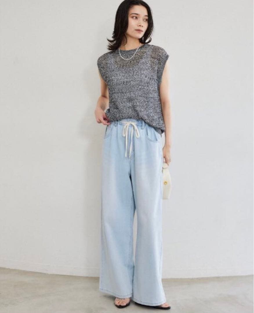 美品♪ドロストワイドカットデニム ♪ペールブルー♪『VERY』YouTube紹介