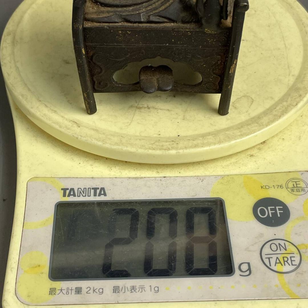 【仏教美術】時代物 弘法大師像 高さ約10cm 空海 古銅 真鍮 仏像