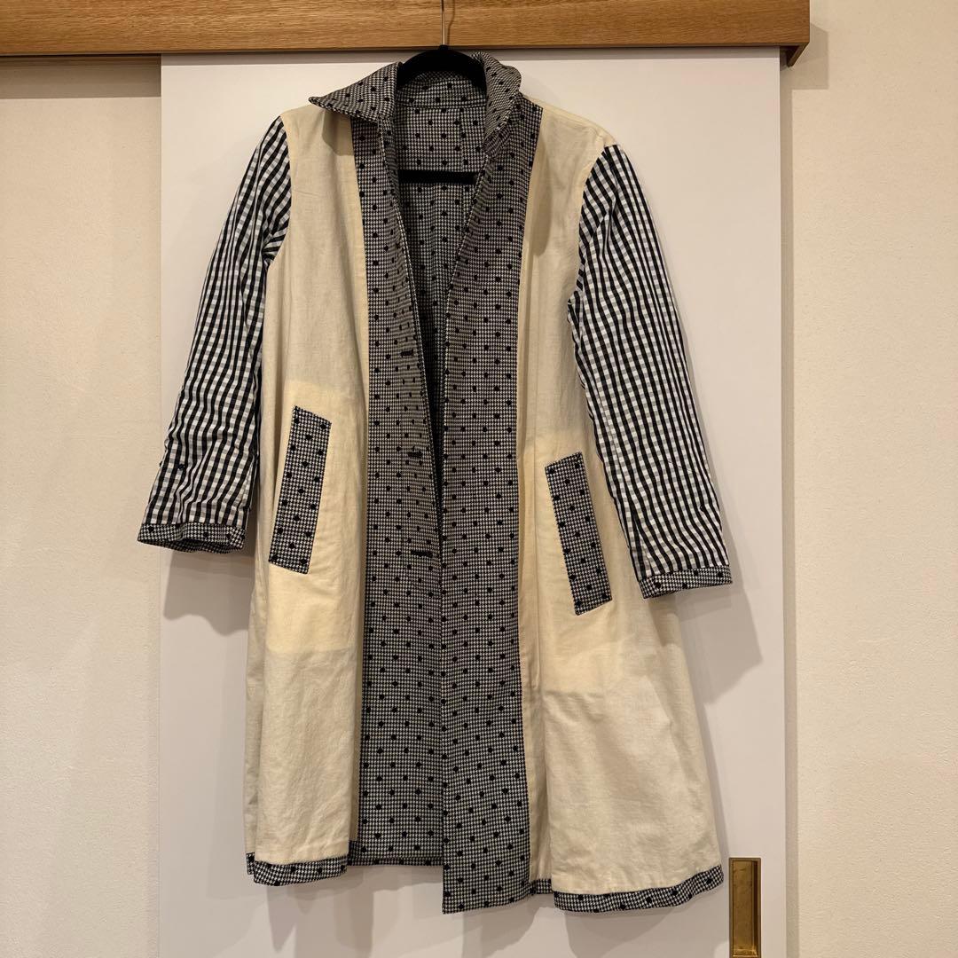 tricot COMME des GARCONS 千鳥格子 ドット ロングコート