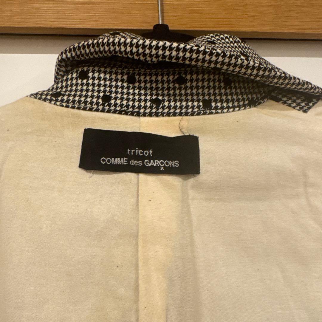 tricot COMME des GARCONS 千鳥格子 ドット ロングコート