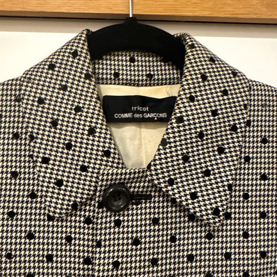 tricot COMME des GARCONS 千鳥格子 ドット ロングコート