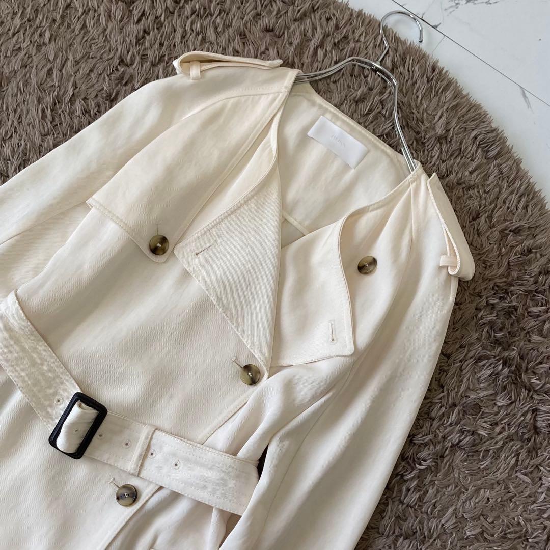 HUGO BOSS✨トレンチコート マキシ丈　ベルト付 アイボリー 38 M