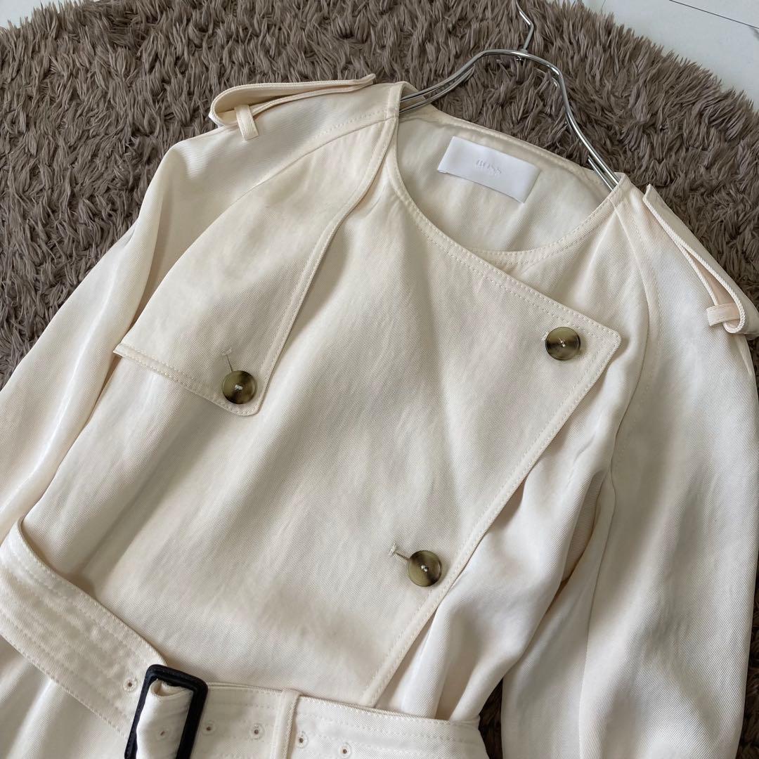 HUGO BOSS✨トレンチコート マキシ丈　ベルト付 アイボリー 38 M