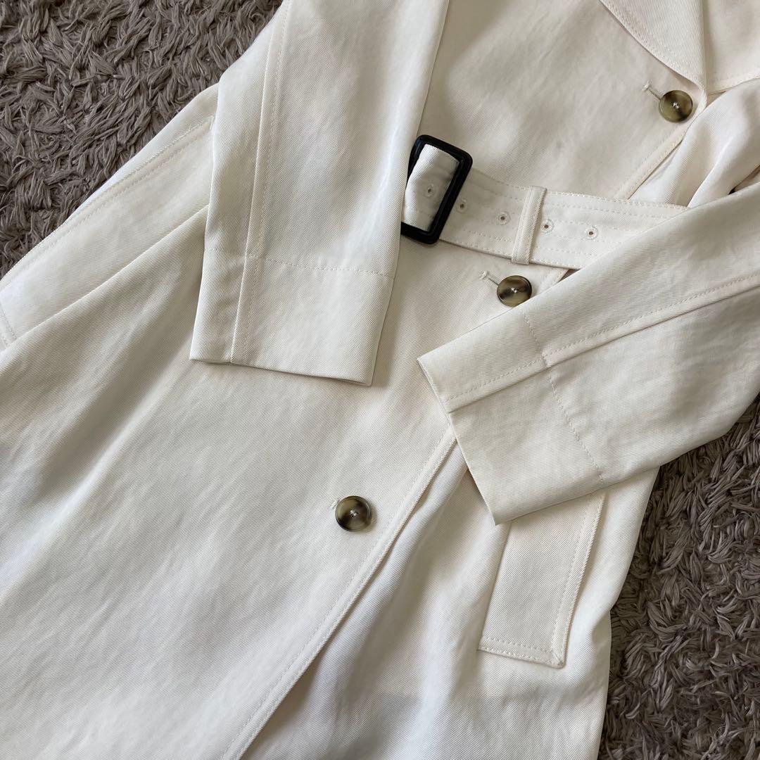 HUGO BOSS✨トレンチコート マキシ丈　ベルト付 アイボリー 38 M