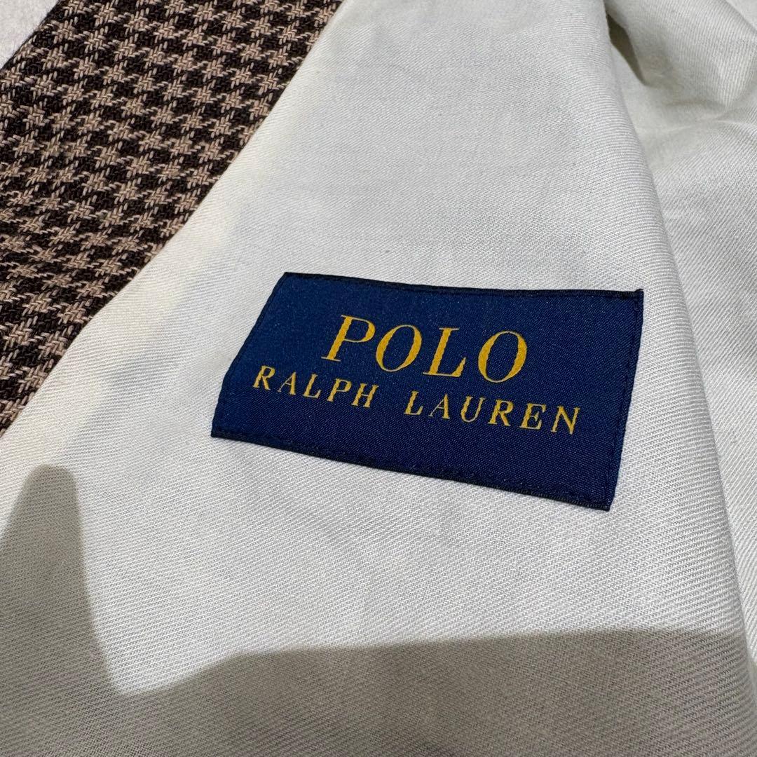 POLO RALPH LAUREN 千鳥柄 リネン100%ブラウン ベスト ジレ