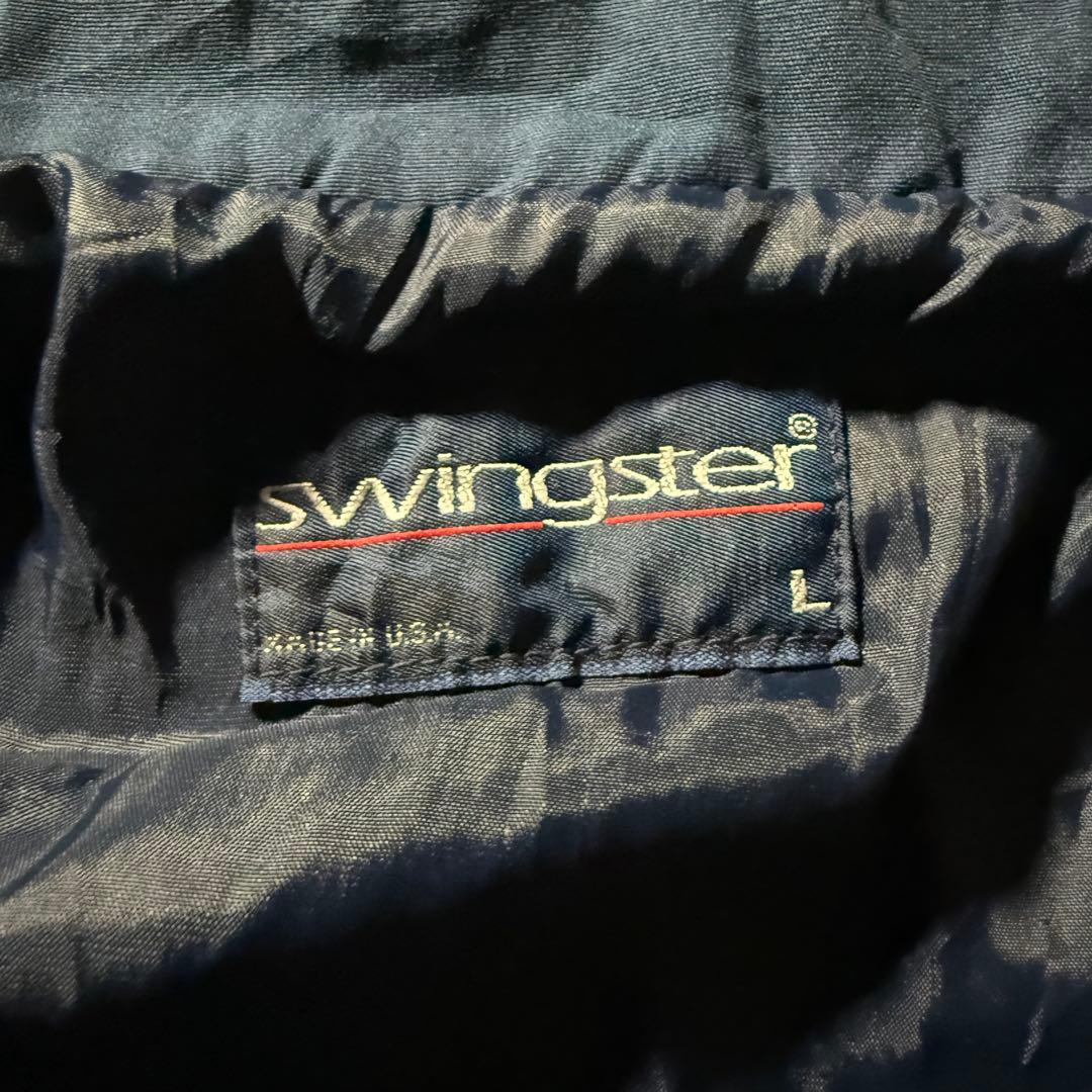 swingsterハリントンジャケット Lグランパコア短丈企業ロゴUSA製当時物