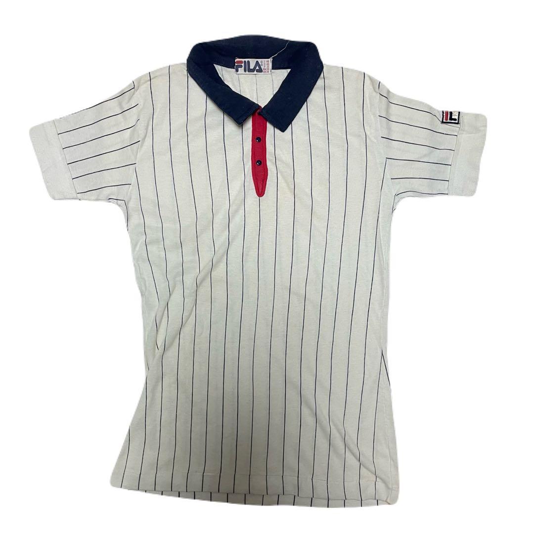 希少 70s FILA ストライプポロシャツ フィラ イタリア製