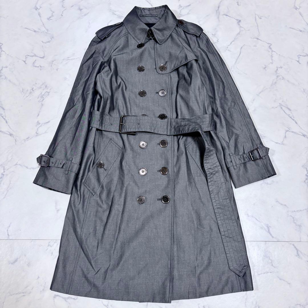 美品BURBERRY LONDONダブル トレンチコート ベルト グレー M相当