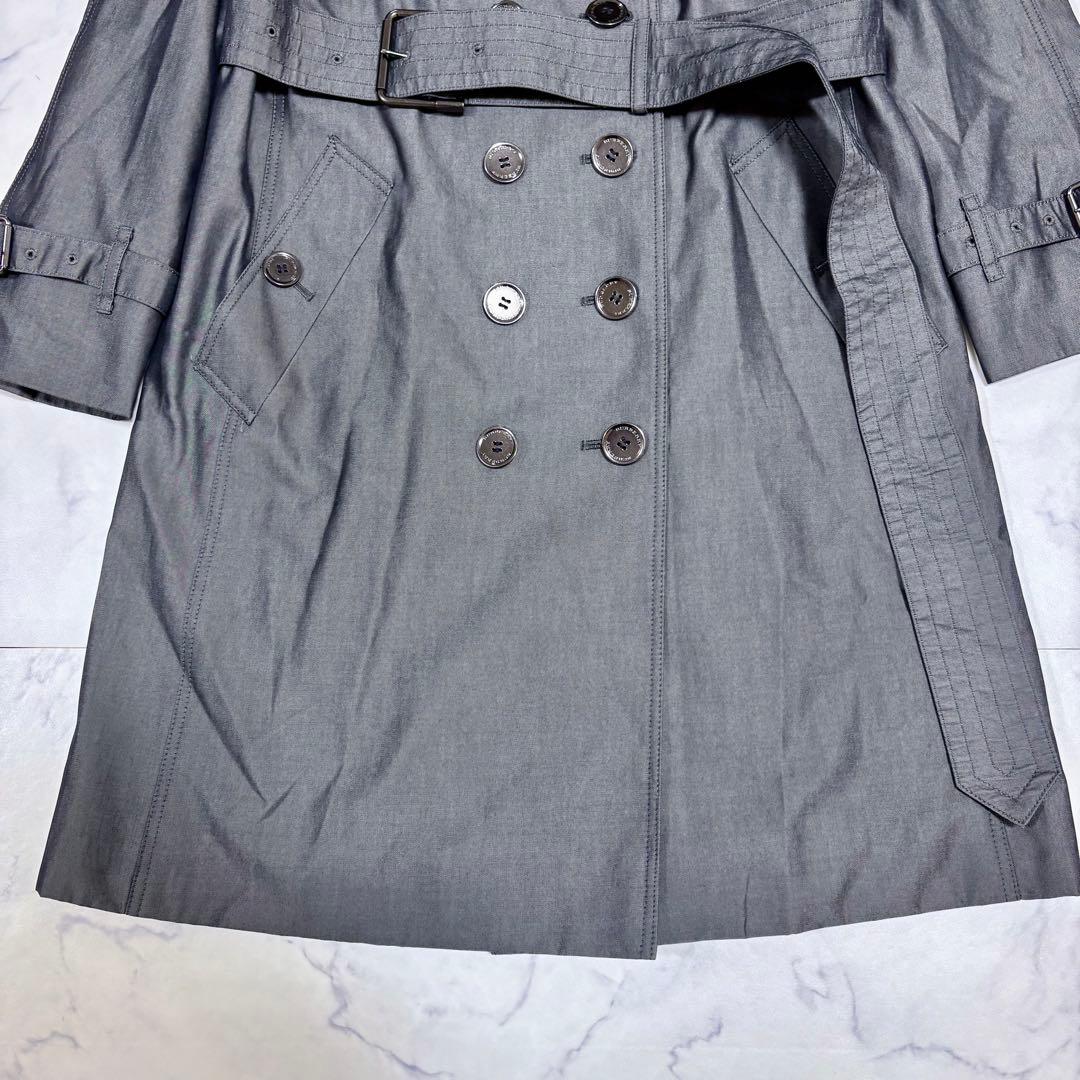 美品BURBERRY LONDONダブル トレンチコート ベルト グレー M相当