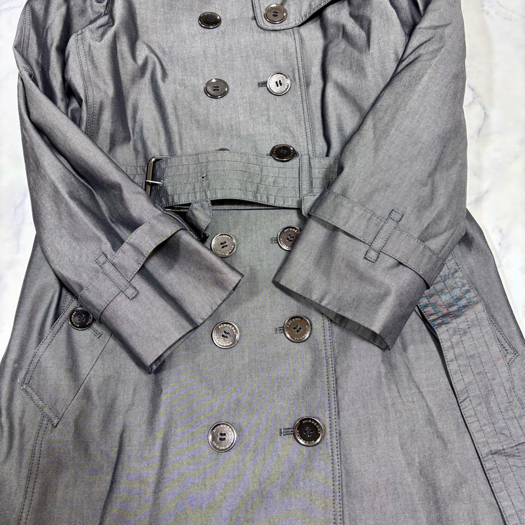美品BURBERRY LONDONダブル トレンチコート ベルト グレー M相当