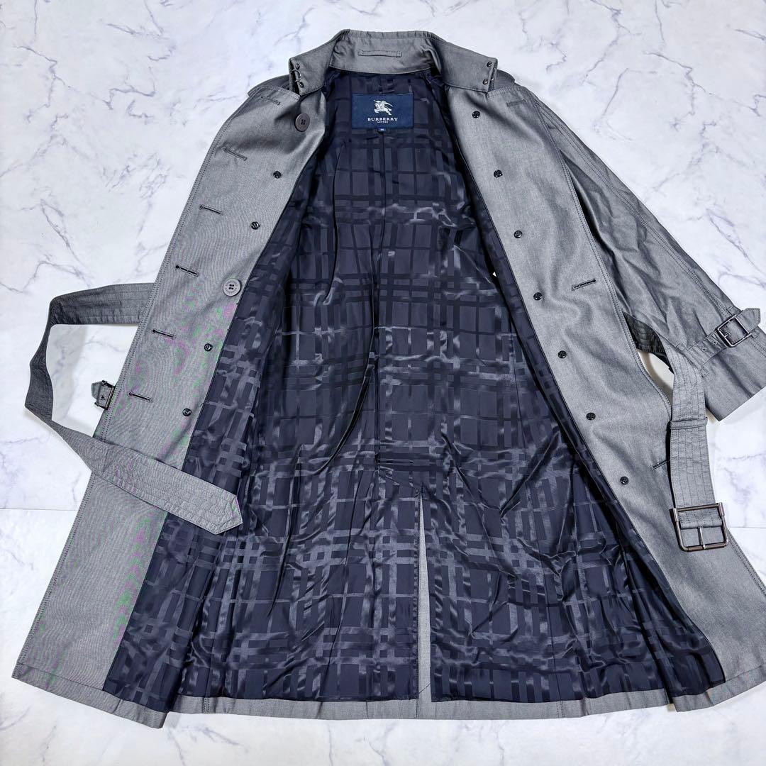 美品BURBERRY LONDONダブル トレンチコート ベルト グレー M相当