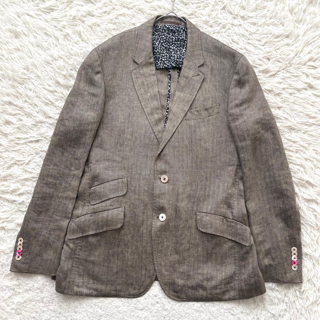Paul Smith LONDON リネン100% 花柄　テーラード　ジャケット
