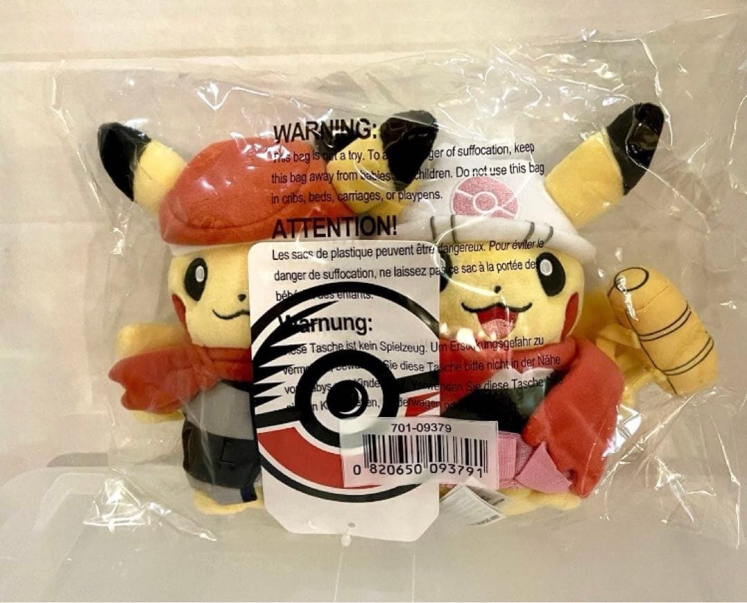 【米国限定】ポケモンセンター 25周年 ピカチュウ ペア ぬいぐるみ ポケセン