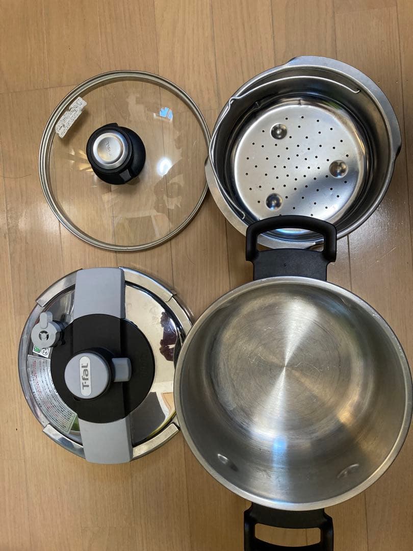 T-fal 圧力鍋 4.5L 蒸し器・ガラス蓋付き