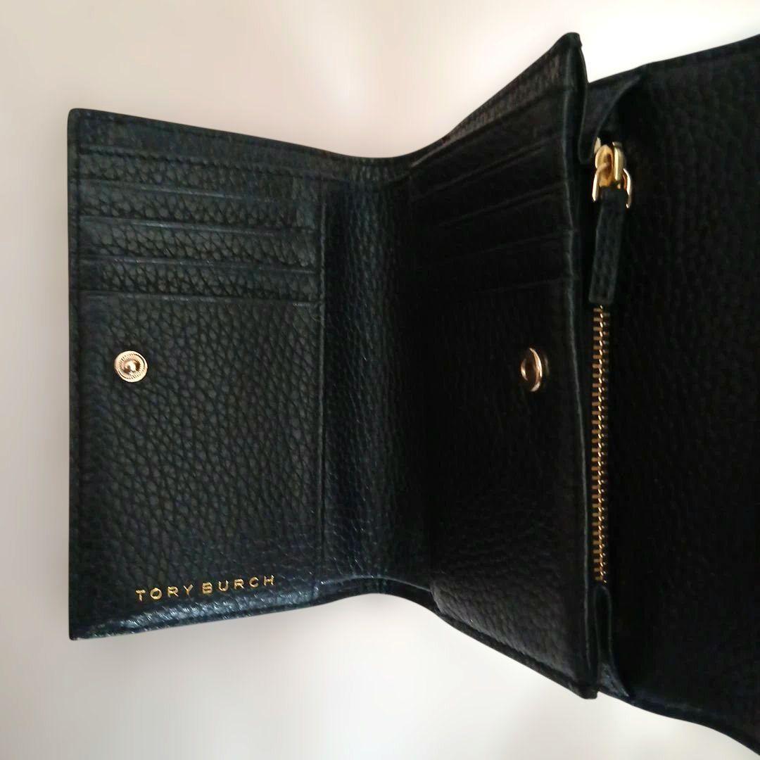 【新品級】Tory Burch トリーバーチ 大きめ三つ折り財布 ブラック