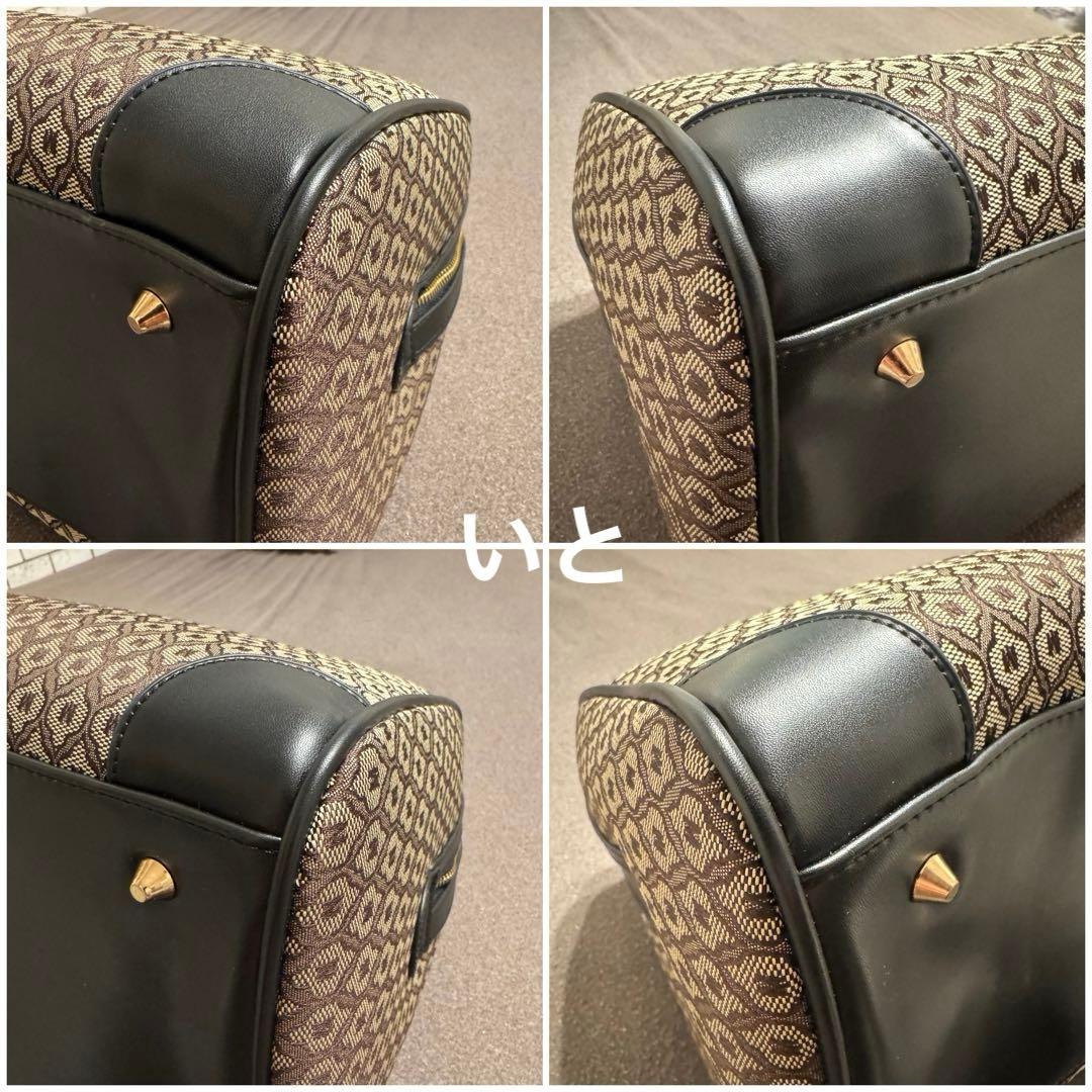 〈美品〉MOUSSY MONOGRAM BOSTON バック(L) ブラック