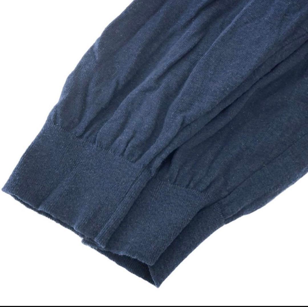 23SS 短丈 ATON コットン カーディガン cardigan ネイビー