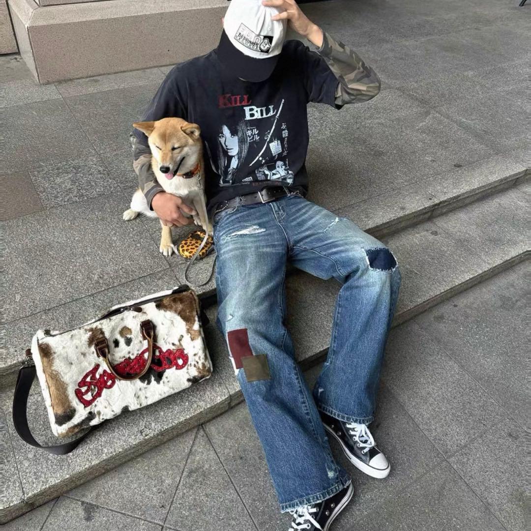 【即完売品】　cow pattern Boston bag 牛柄　バッグ