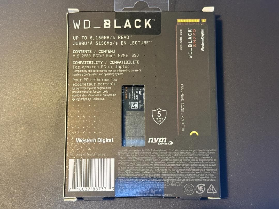 内蔵型SSD WD_BLACK SN770 NVMe SSD 1TB