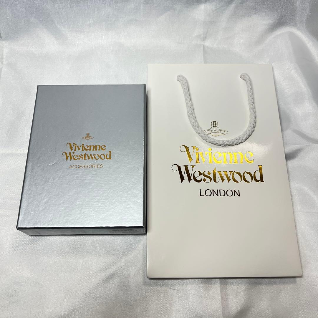 新品 Vivienne Westwood ホワイト赤黒ライン 三つ折り財布