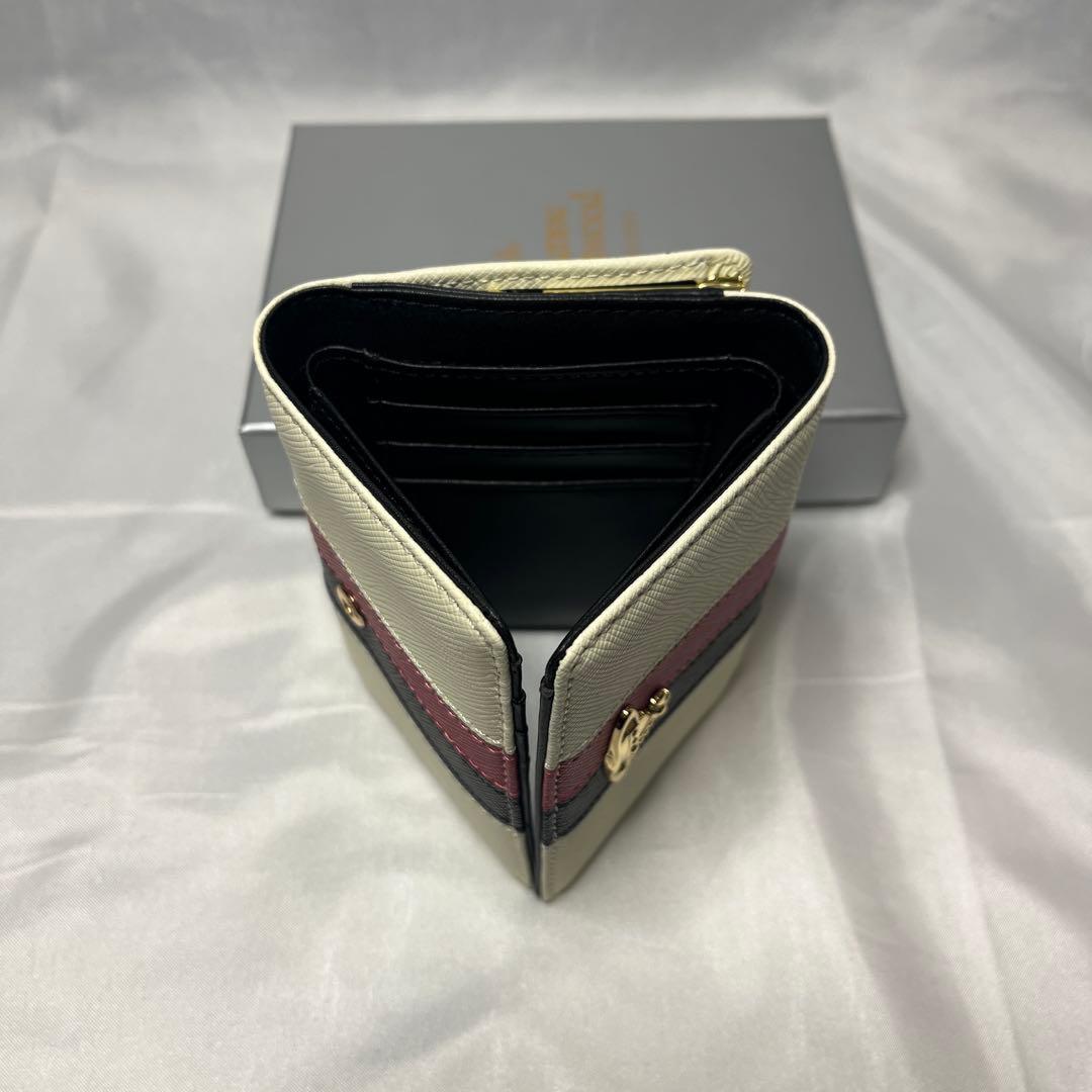 新品 Vivienne Westwood ホワイト赤黒ライン 三つ折り財布