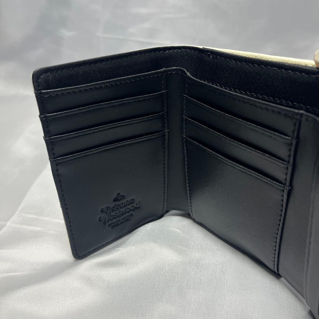 新品 Vivienne Westwood ホワイト赤黒ライン 三つ折り財布