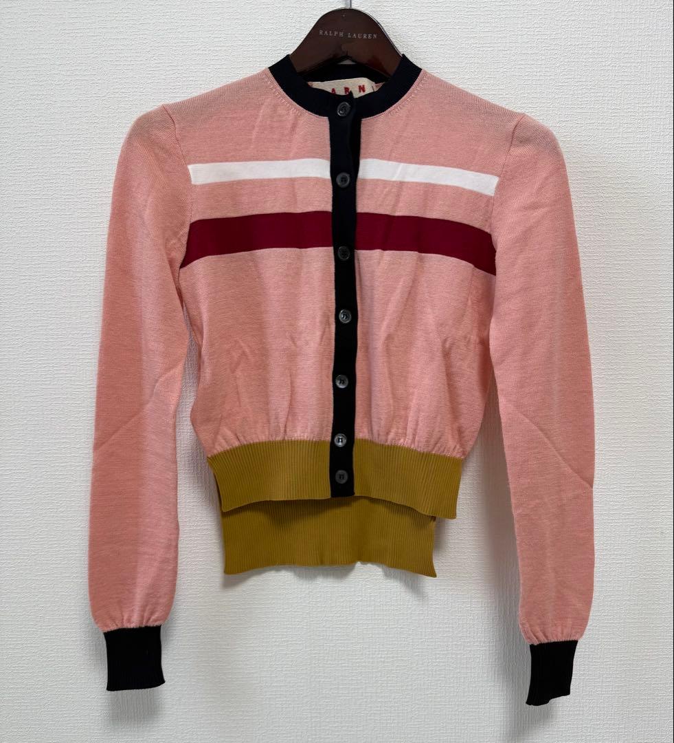 MARNI カラーブロック 長袖カーディガン