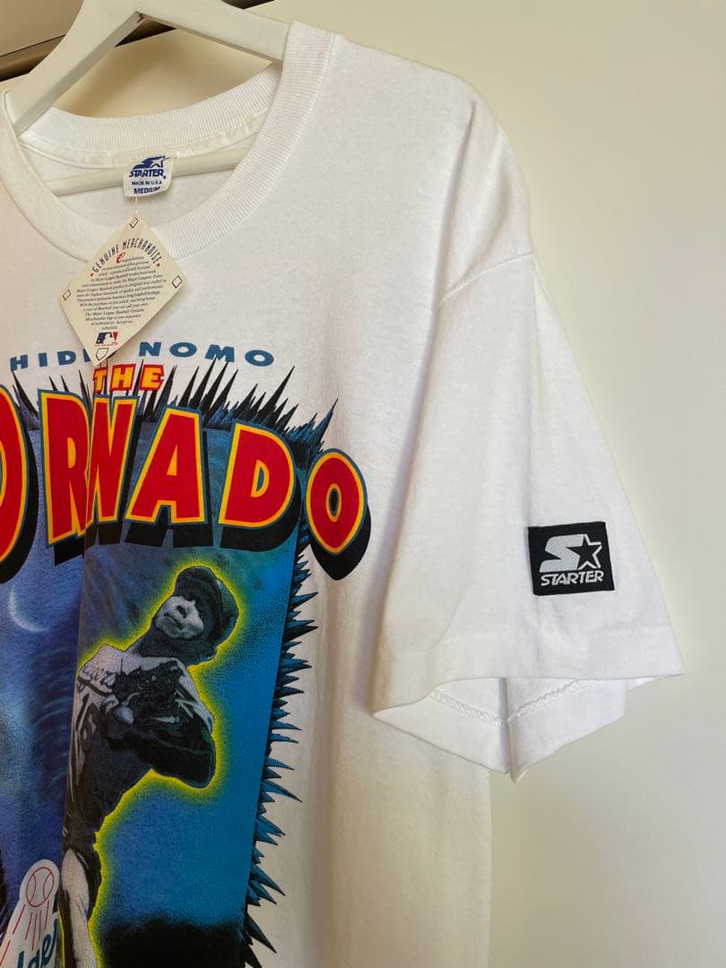 90s STARTER ドジャース 野茂英雄 Tシャツ М デッドストック LA