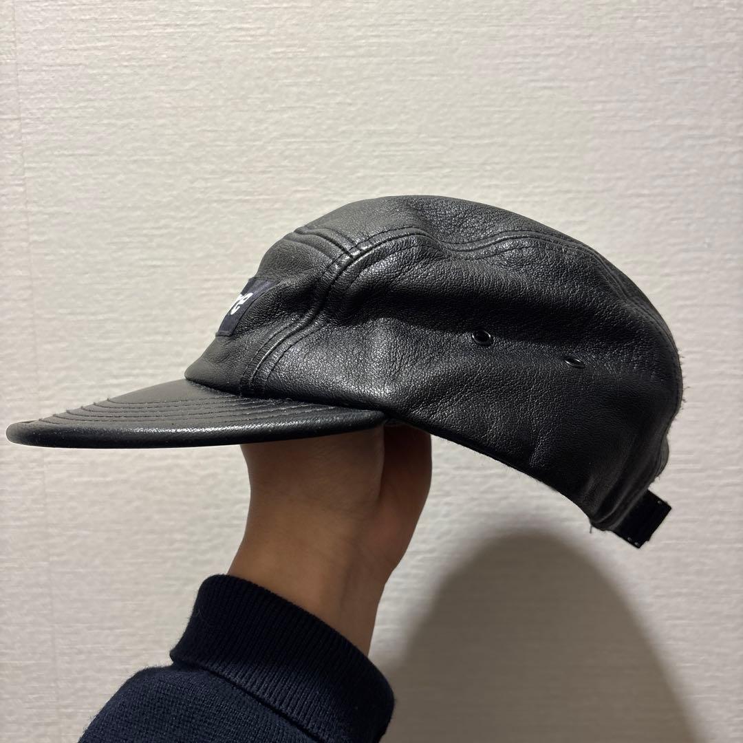 Supreme ブラックレザーキャップ