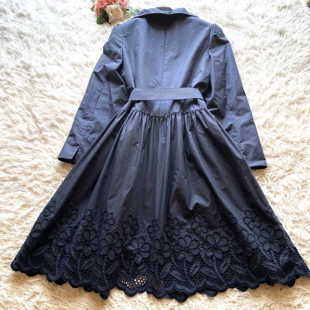 美品✨エムズグレイシー　コート　リボンベルト　カメリア　カットワーク　38 M