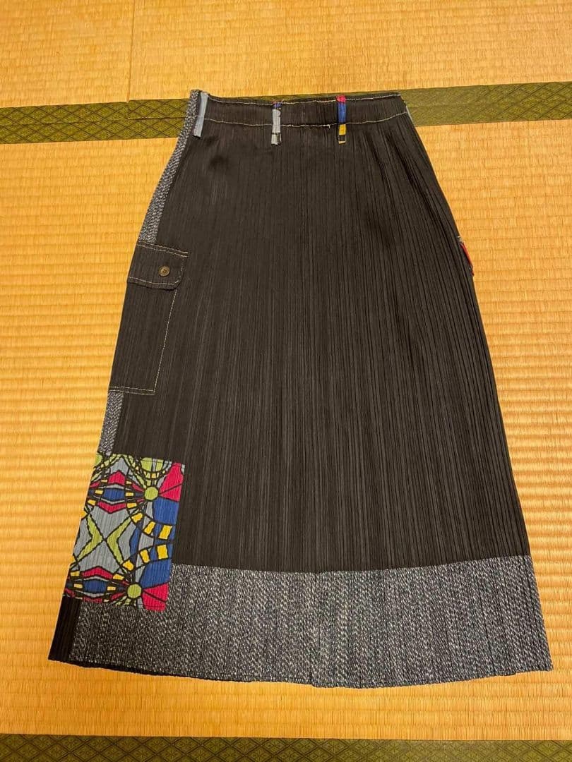 PLEATS PLEASE　スカート 　パッチワーク