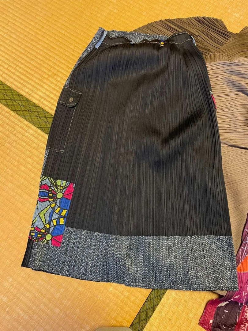 PLEATS PLEASE　スカート 　パッチワーク