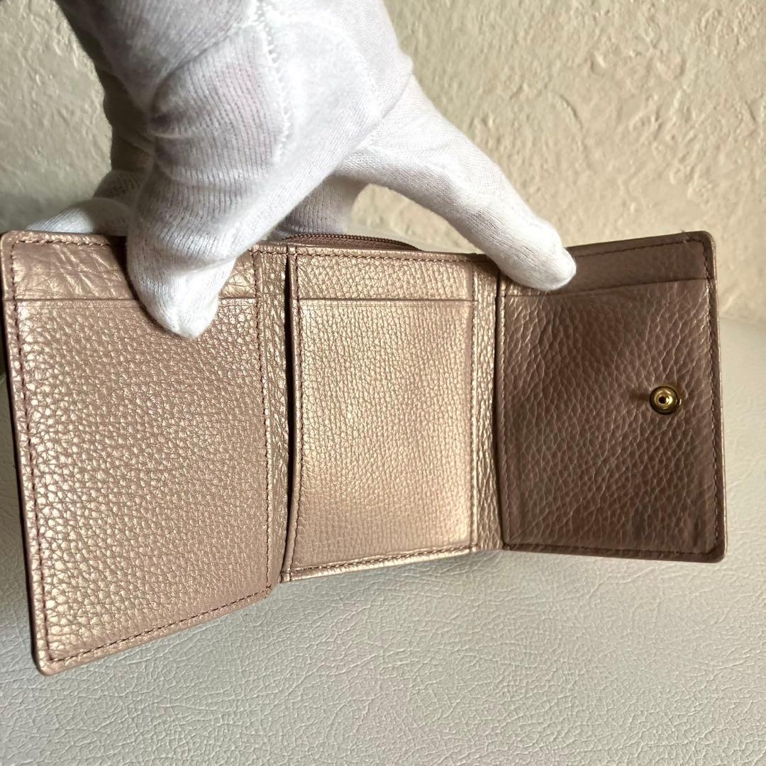 美品 ATAO アタオ ワルツ ヴィトロ 三つ折り財布 チェリー コンパクト財布